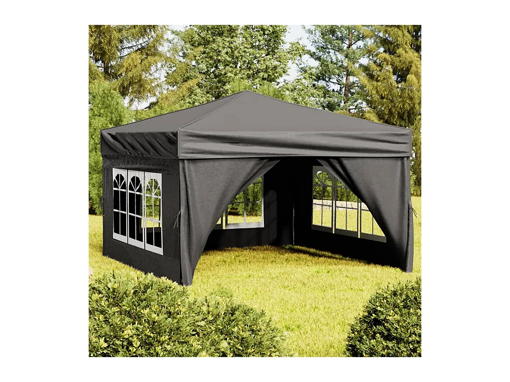 Tente de réception pliable avec parois Anthracite 3x3 m