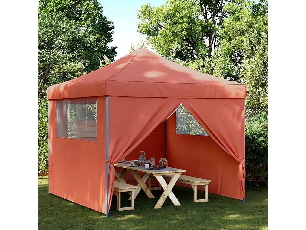 Tienda de fiesta plegable Pop-Up 4 paredes laterales terracota