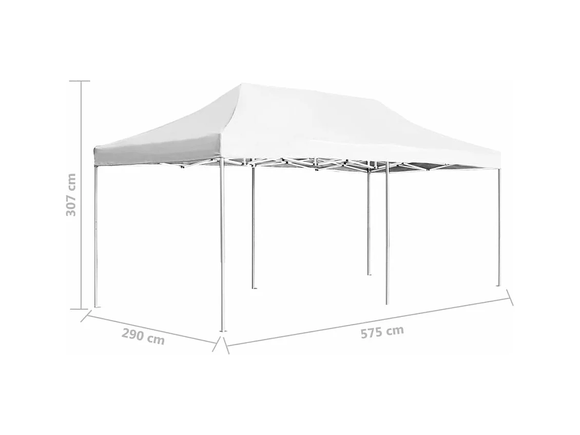 Gazebo Professionale Pieghevole Alluminio 6x3 m Bianco
