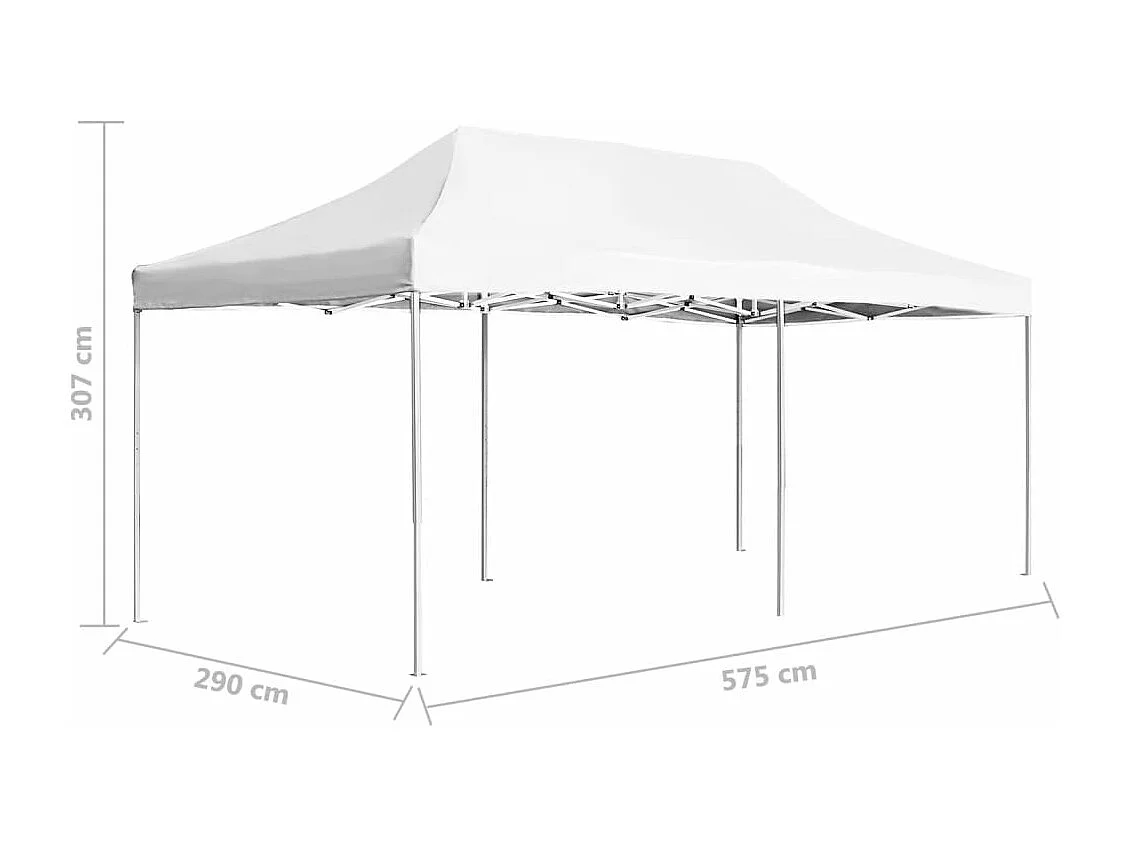 Tente de réception pliable Aluminium 6 x 3 m Blanc