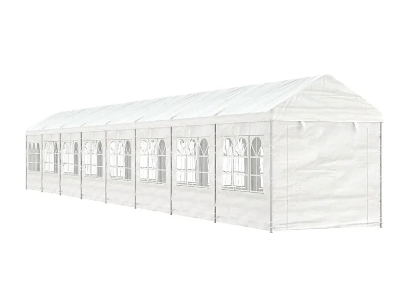 Belvédère avec toit blanc 17,84x2,28x2,69 m polyéthylène