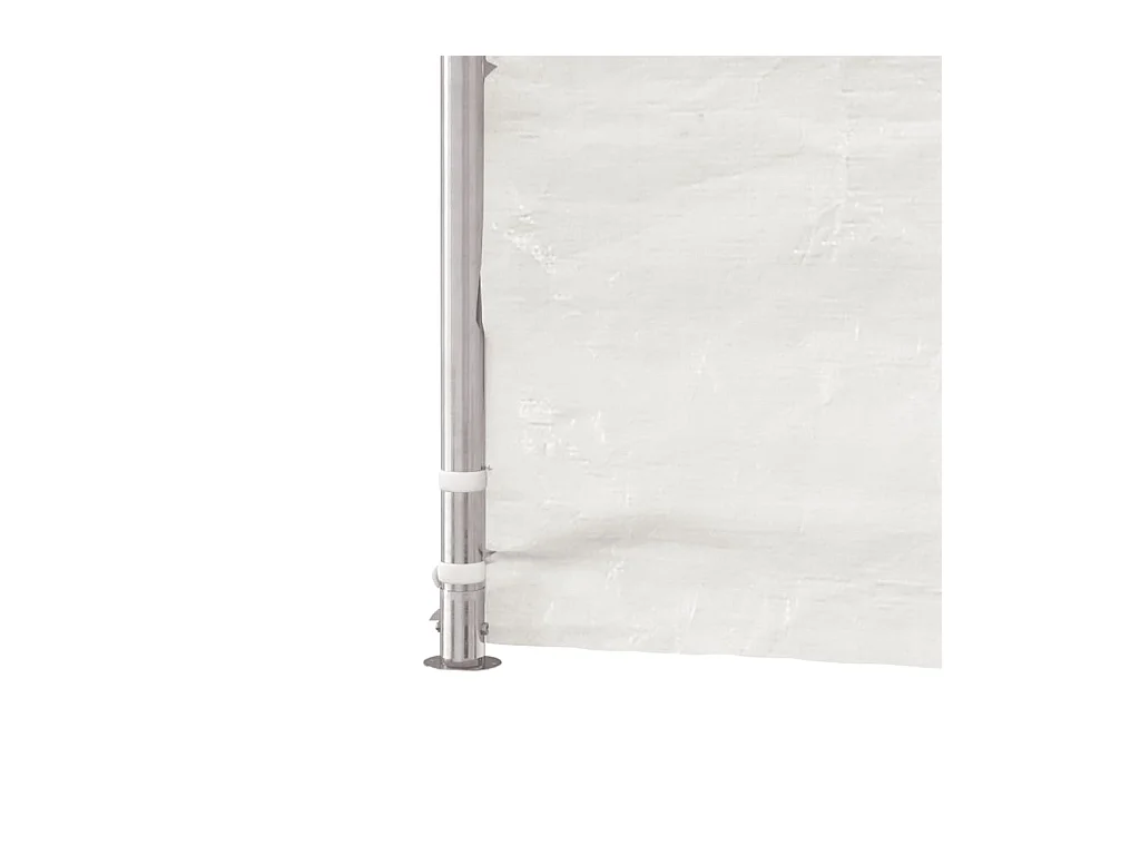 Cenador con techo polietileno blanco 17,84x2,28x2,69 m
