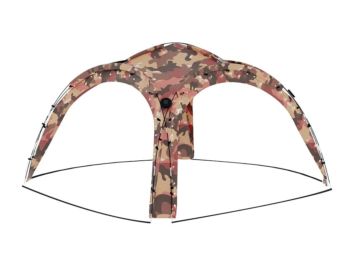 Partytent met LED en 4 zijwanden 3,6x3,6x2,3 m camouflage