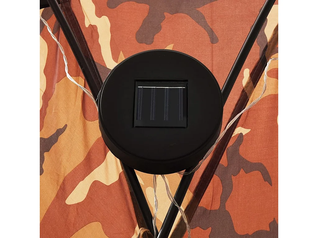 Partytent met LED en 4 zijwanden 3,6x3,6x2,3 m camouflage