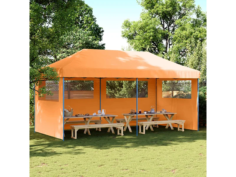 Partyzelt Faltbar Pop-Up mit 3 Seitenteilen Orange