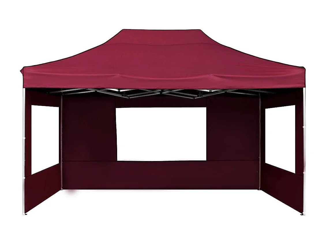 Tente de réception pliable et parois Aluminium 4,5x3 m Bordeaux
