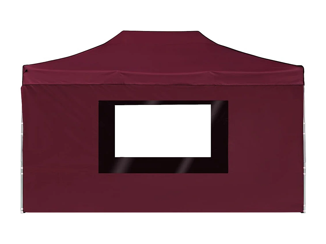 Tente de réception pliable et parois Aluminium 4,5x3 m Bordeaux