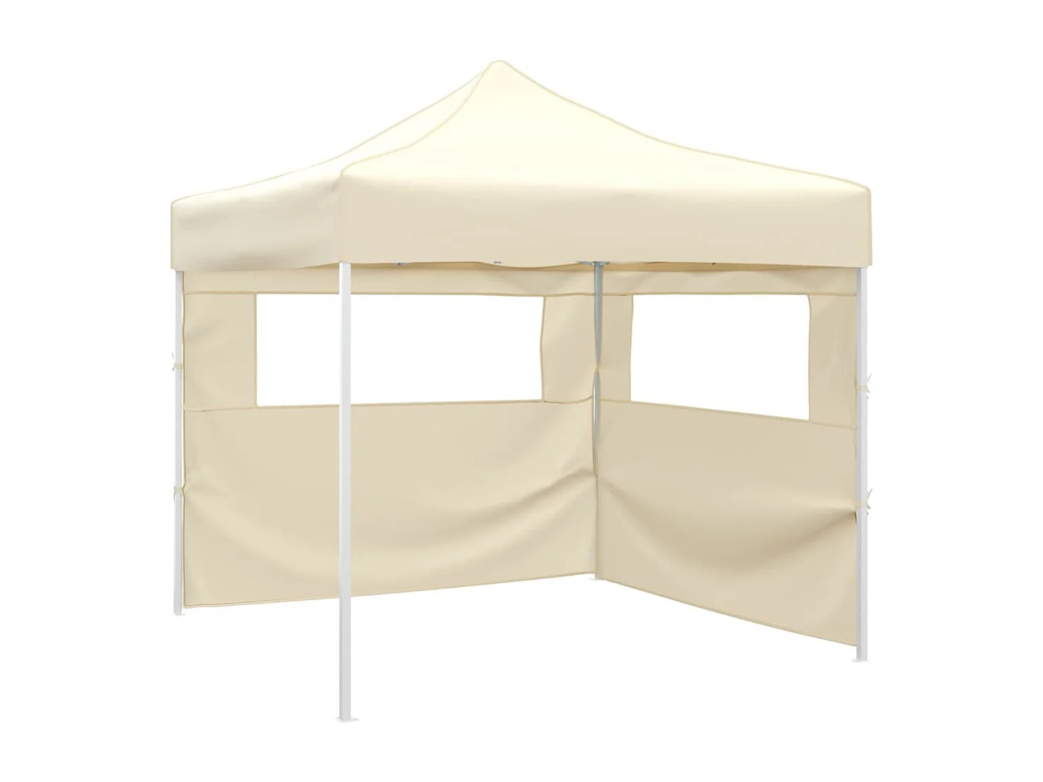 Tenda Pieghevole con 2 Pareti 3x3 m Crema
