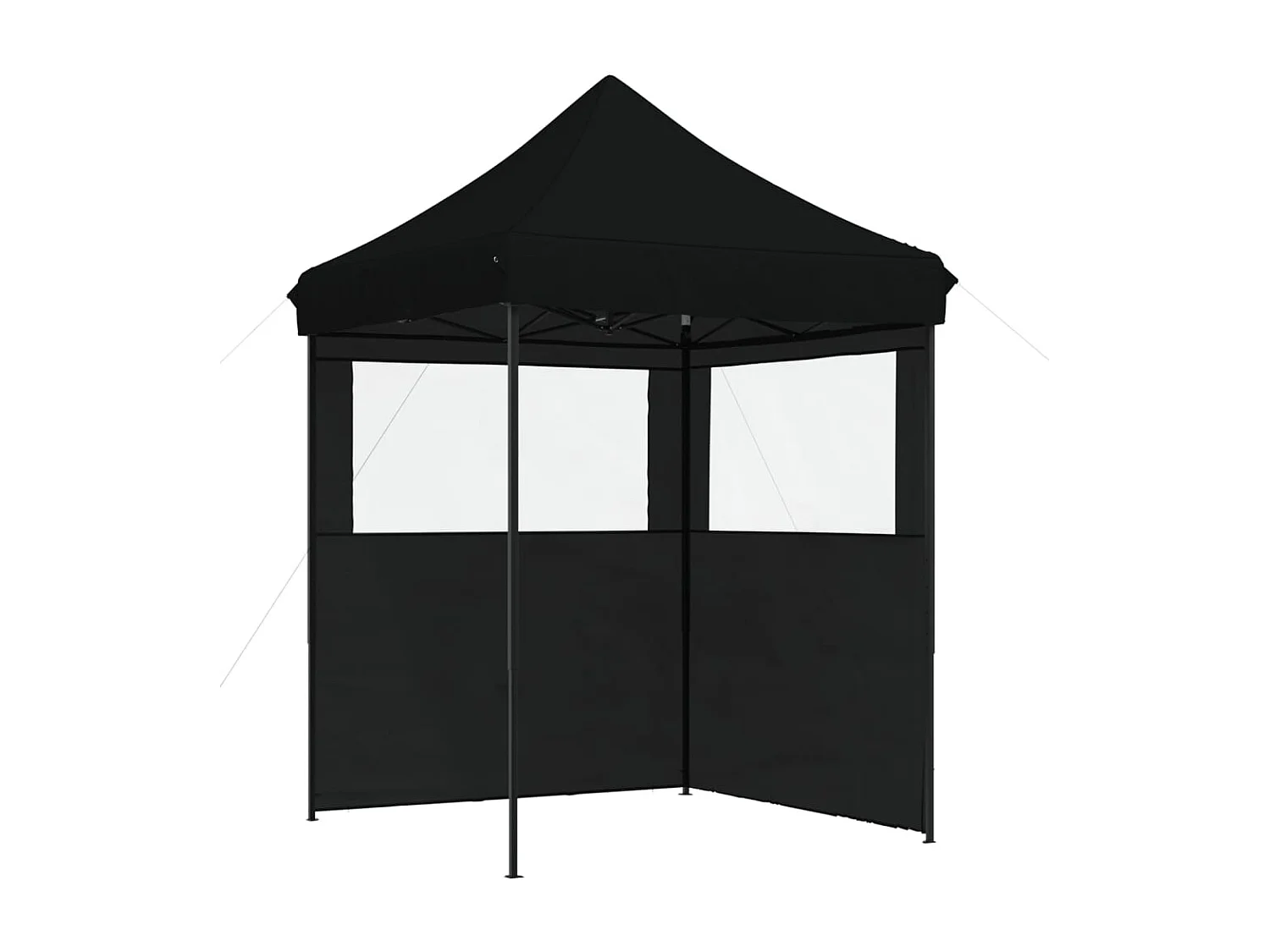 Tente de réception pliable escamotable 2 parois latérales noir