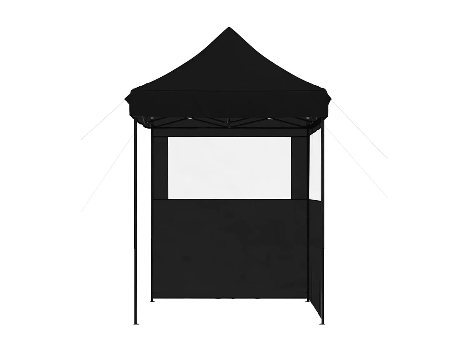 Tente de réception pliable escamotable 2 parois latérales noir