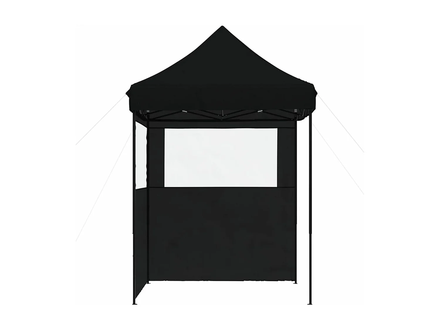 Tente de réception pliable escamotable 2 parois latérales noir