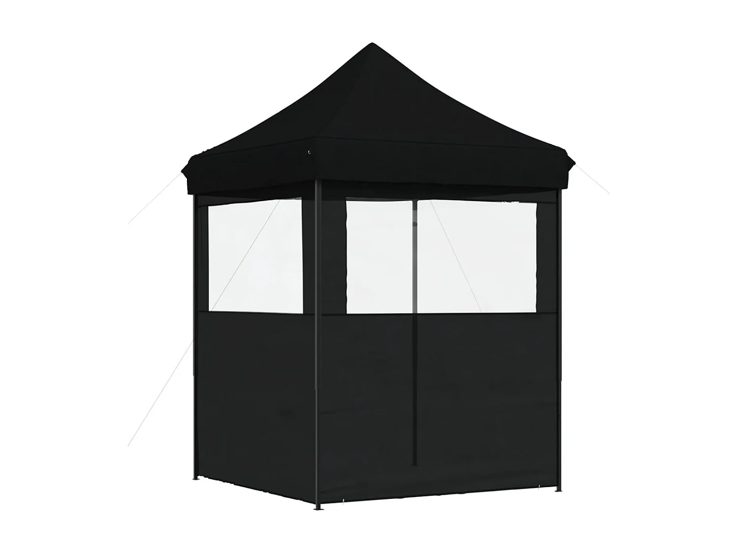 Tendone per Feste Pieghevole Pop-Up con 2 Pareti Nero