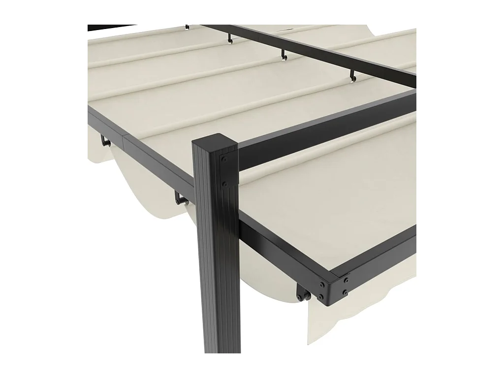 Tonnelle de jardin avec toit rétractable crème 3x3 m aluminium