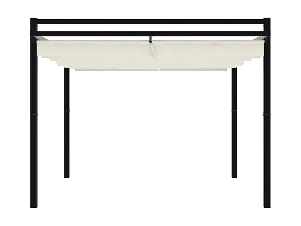 Tonnelle de jardin avec toit rétractable crème 3x3 m aluminium