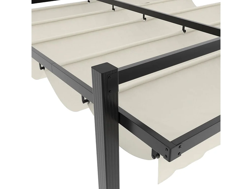 Tonnelle de jardin avec toit rétractable crème 3x3 m aluminium
