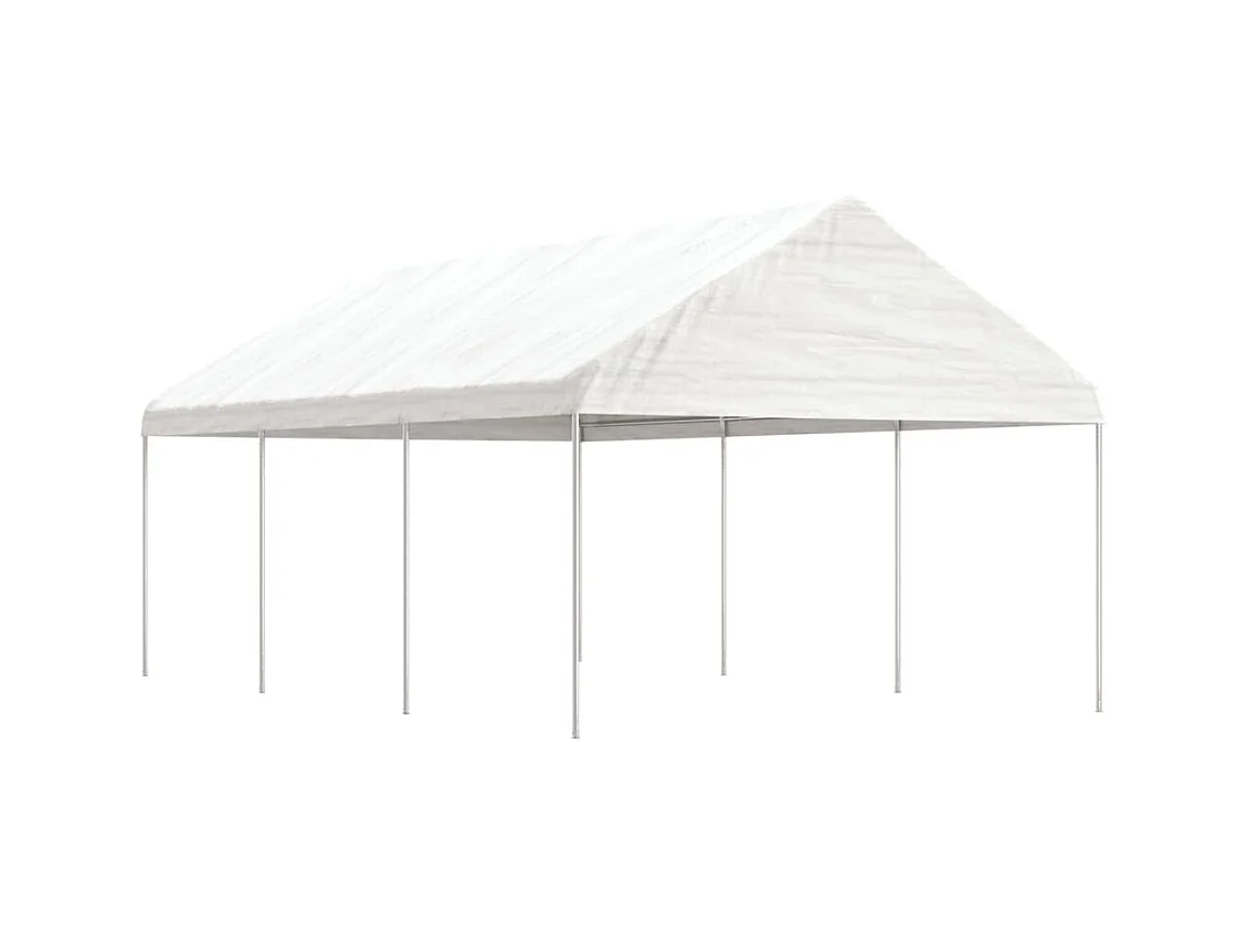 Belvédère avec toit blanc 6,69x4,08x3,22 m polyéthylène