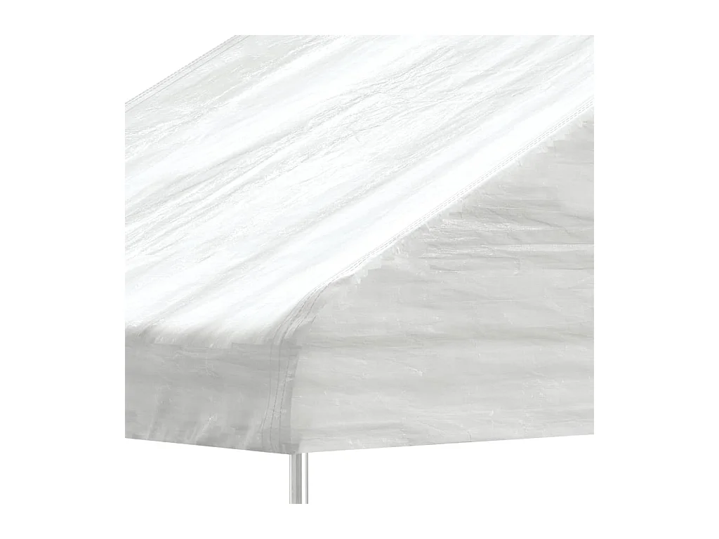 Cenador con techo polietileno blanco 6,69x4,08x3,22 m