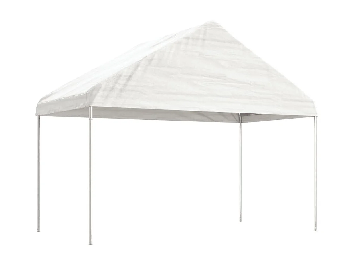 Belvédère avec toit blanc 6,69x4,08x3,22 m polyéthylène