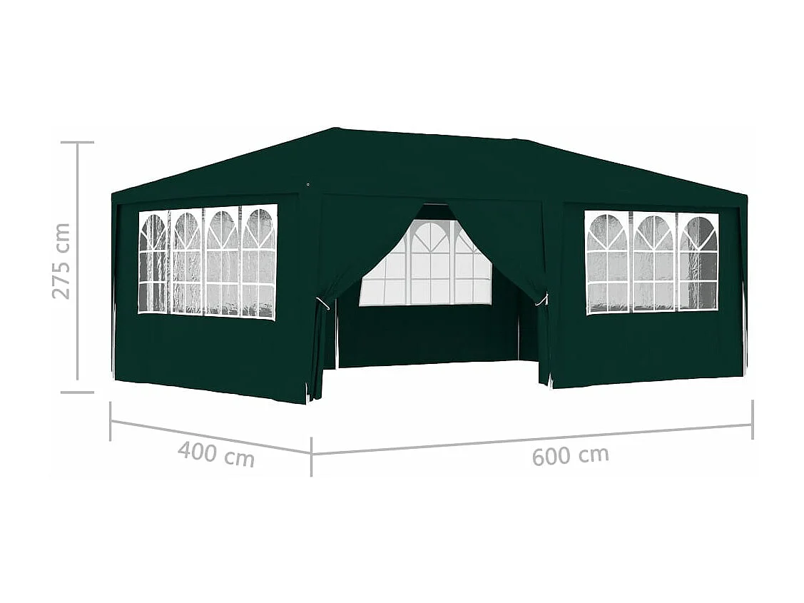 Tente de réception avec parois latérales 4x6 m Vert 90 g/m²