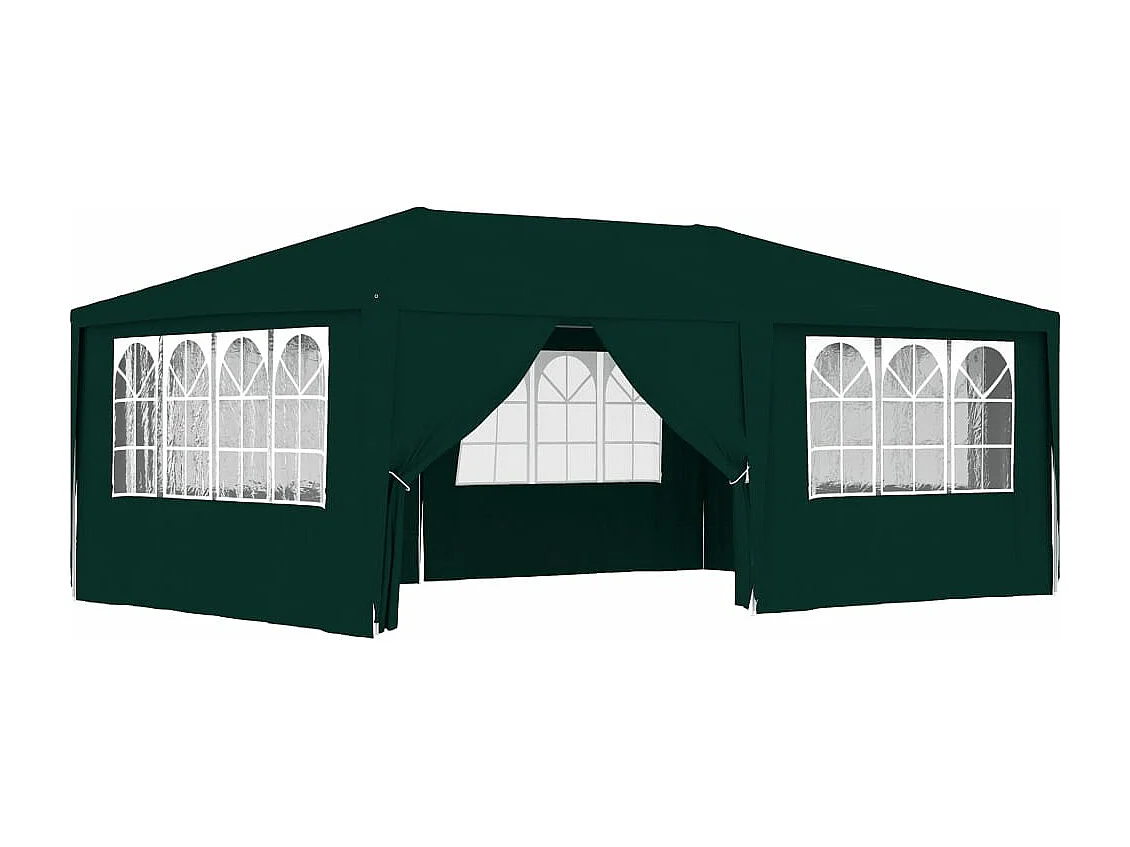 Tente de réception avec parois latérales 4x6 m Vert 90 g/m²