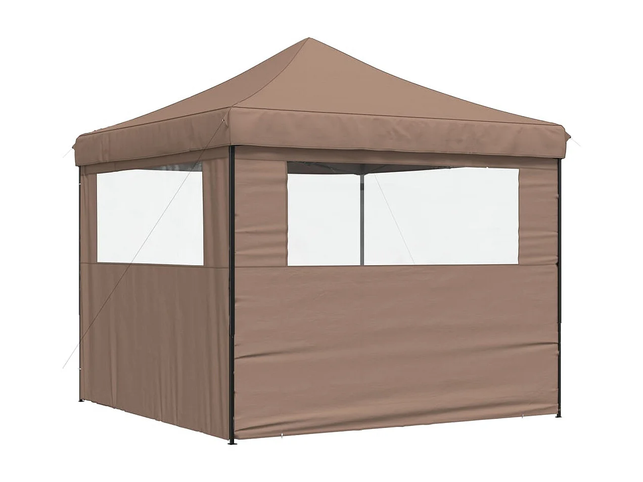 Tendone per Feste Pieghevole Pop-Up con 2 Pareti Marrone