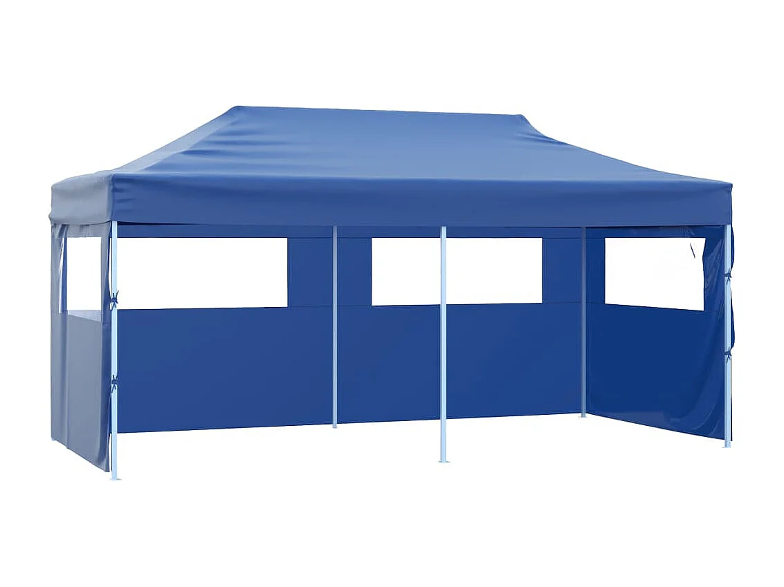 Tente de réception pliable bleue 3 x 6 m