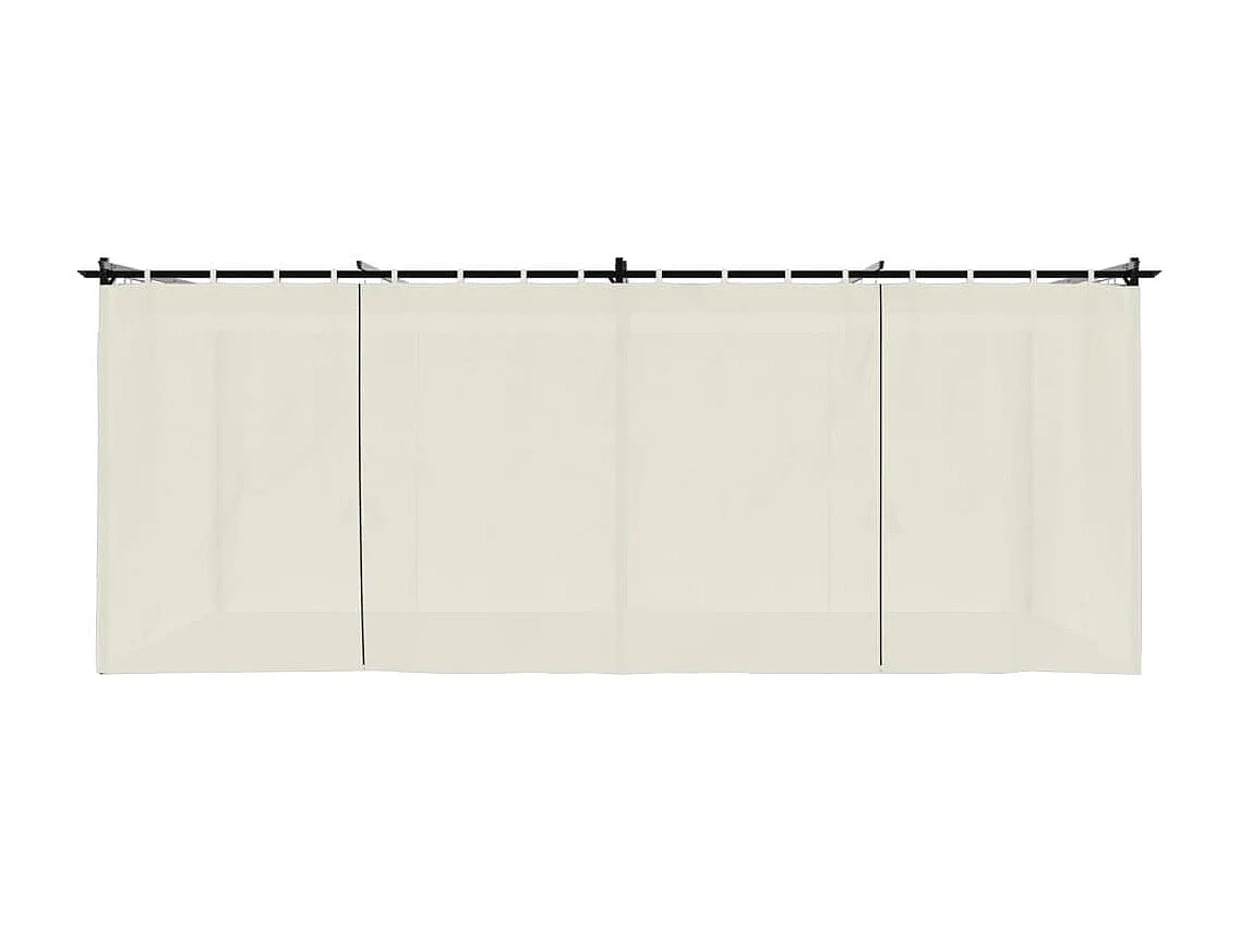Tonnelle avec rideaux crème 6x3 m acier