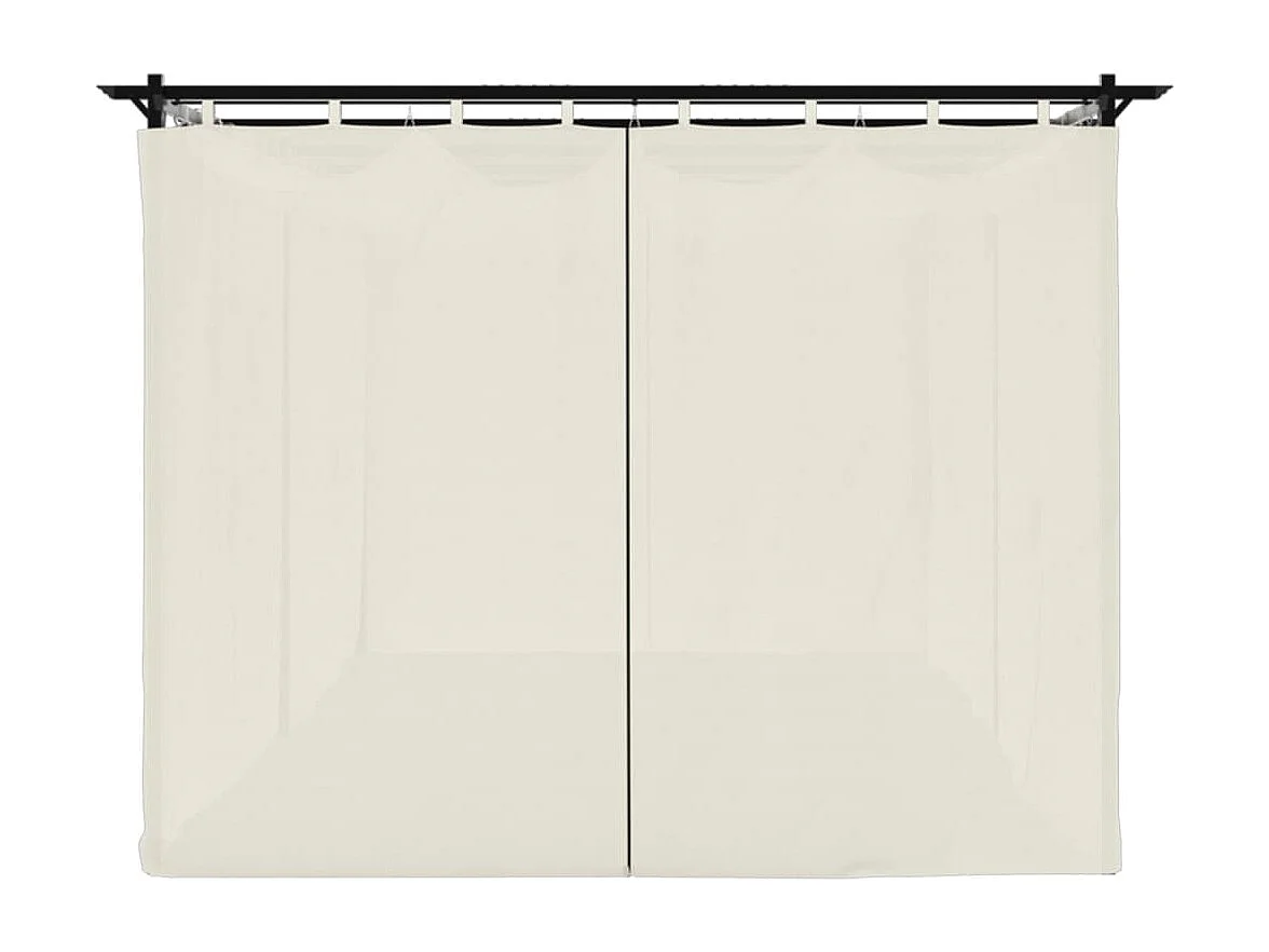 Tonnelle avec rideaux crème 6x3 m acier