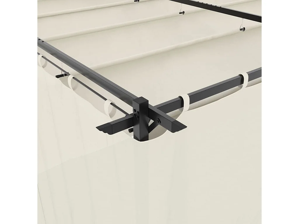 Tonnelle avec rideaux crème 6x3 m acier