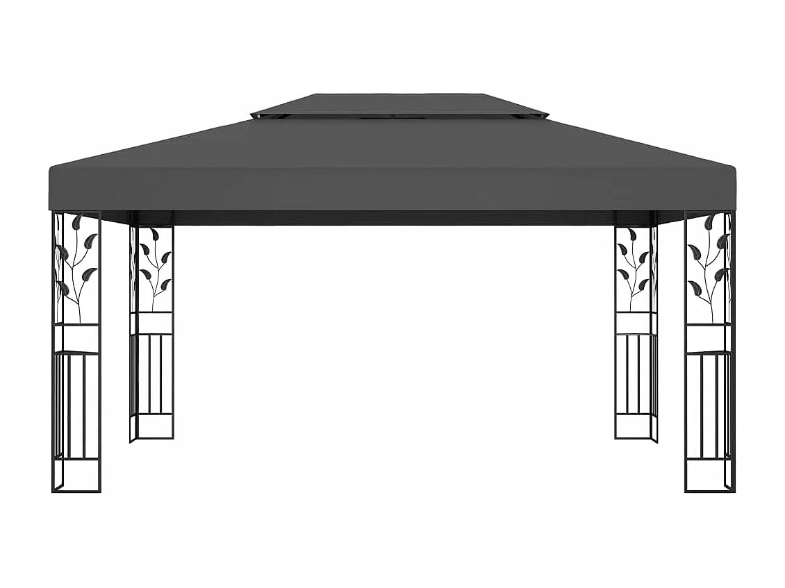 Tonnelle avec double toit 3x4 m Anthracite