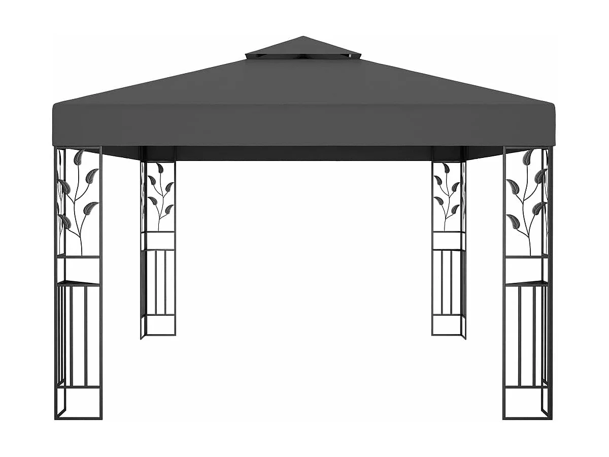 Tonnelle avec double toit 3x4 m Anthracite