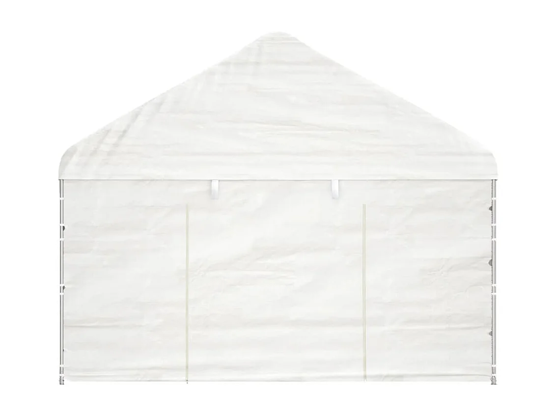 Gazebo con Tetto Bianco 11,15x4,08x3,22 m in Polietilene