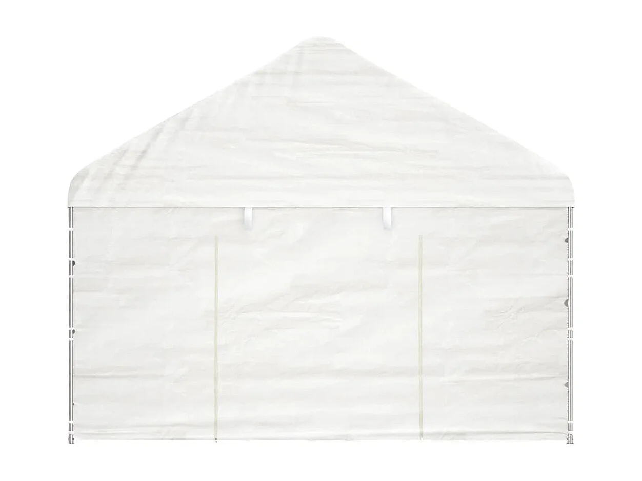 Gazebo con Tetto Bianco 11,15x4,08x3,22 m in Polietilene