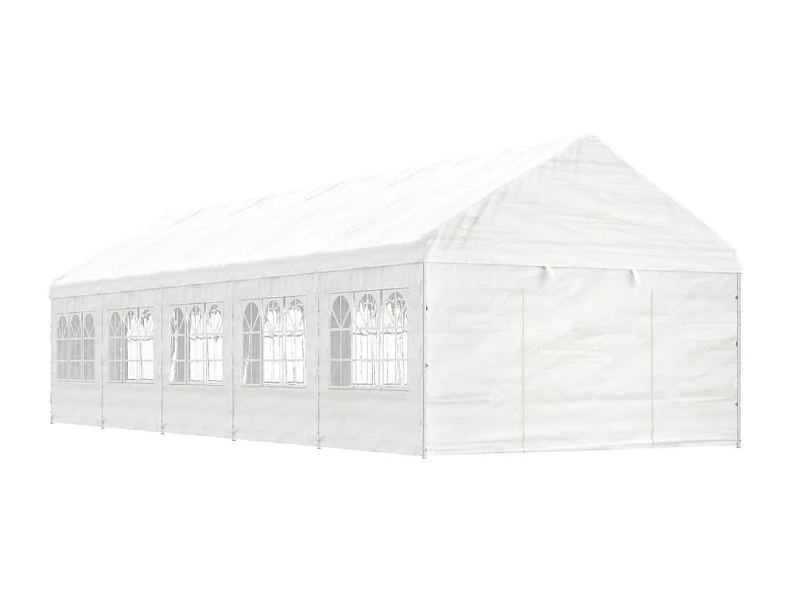 Gazebo com telhado 11,15x4,08x3,22 m polietileno branco