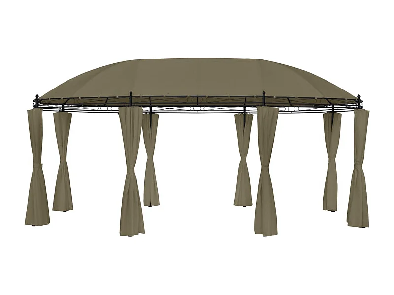 Prieel met gordijnen 180 g/m² 520x349x255 cm taupe