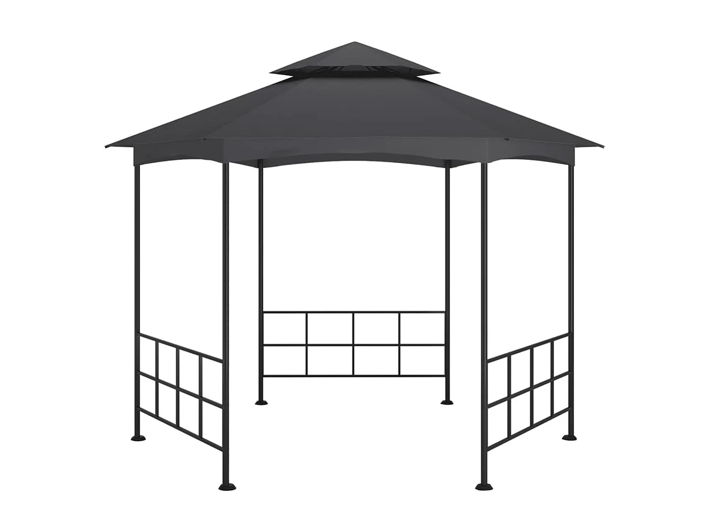 Prieel met zijwanden 3,1x2,7 m antracietkleurig