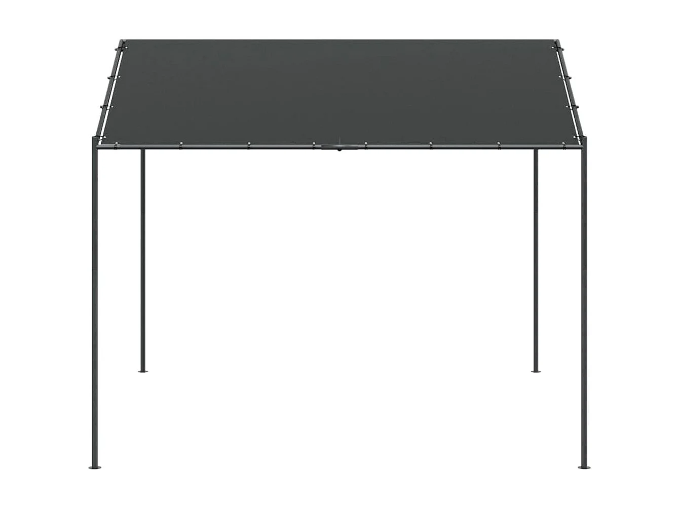 Carpa acero y tela gris antracita 4x4 m