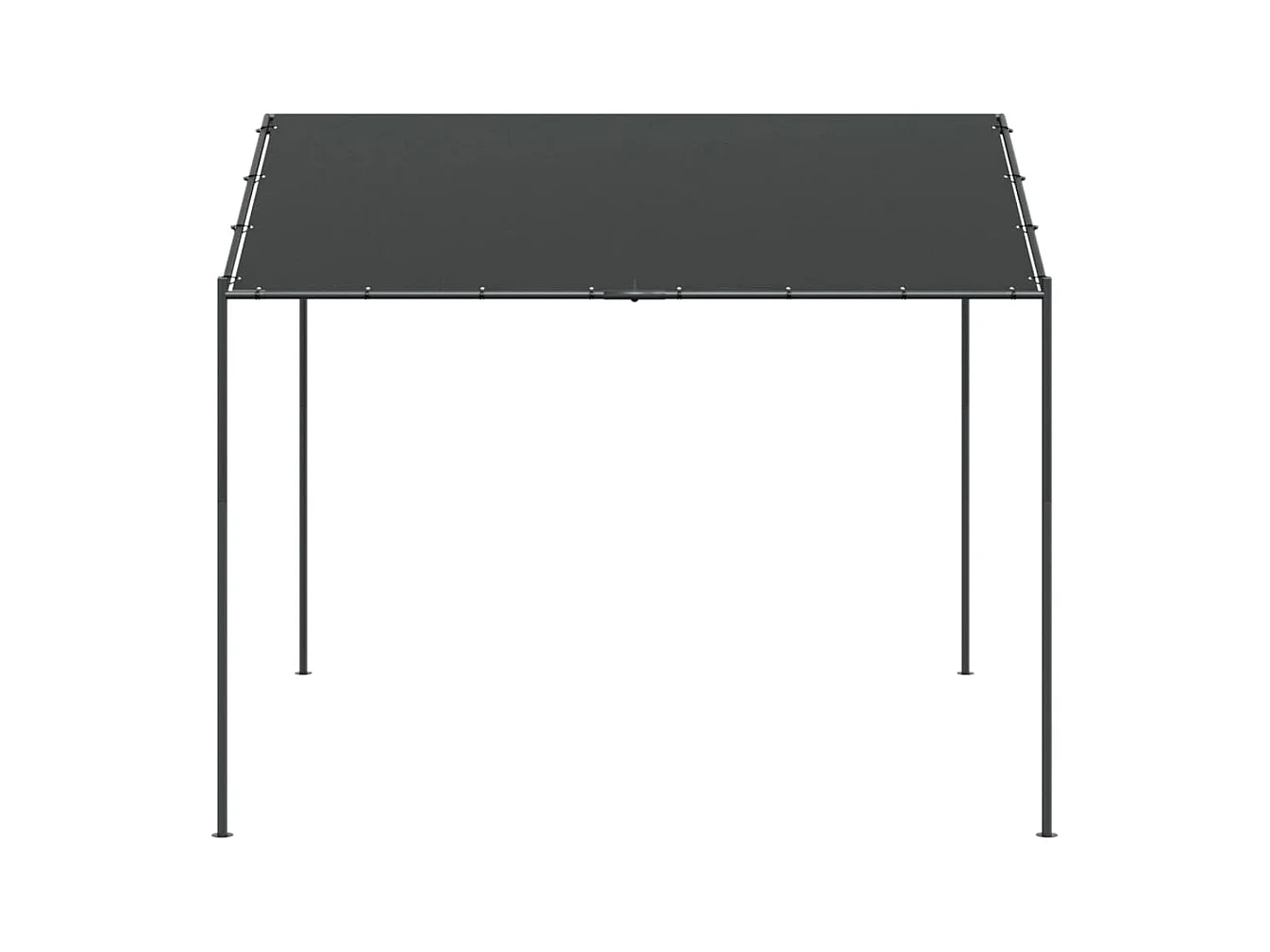 Tenda a Baldacchino Antracite 4x4 m in Acciaio e Tessuto