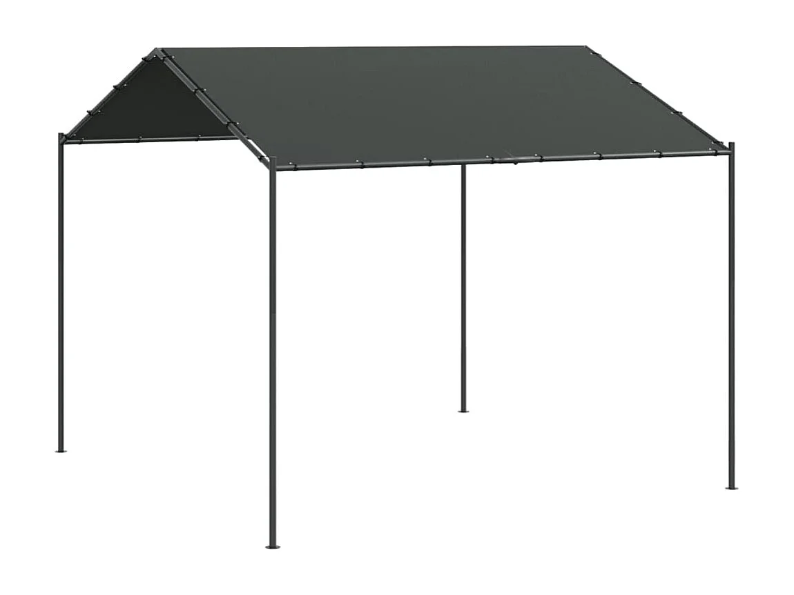 Tenda com toldo 4x4 m aço e tecido antracite