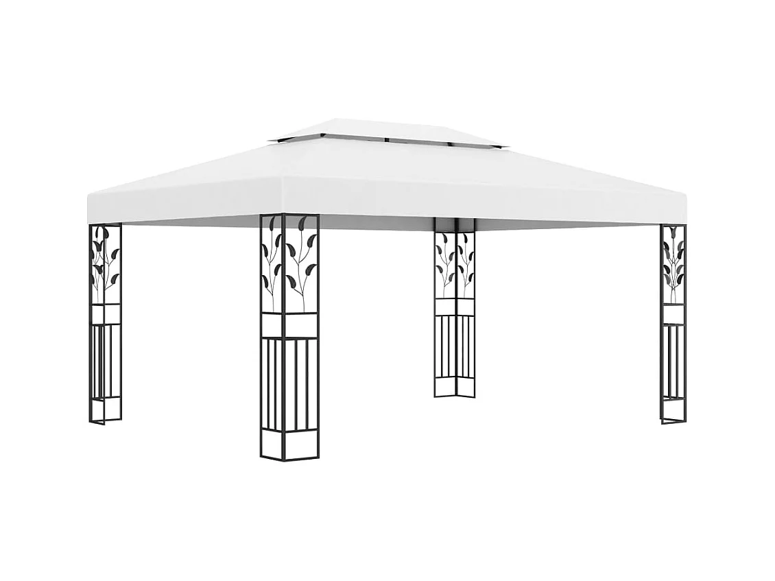 Prieel met dubbel dak 3x4 m wit
