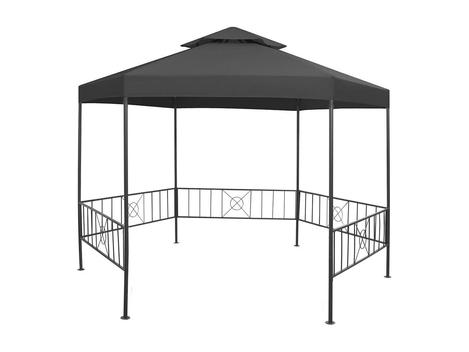 Gazebo da Giardino 323x275x265 cm Antracite