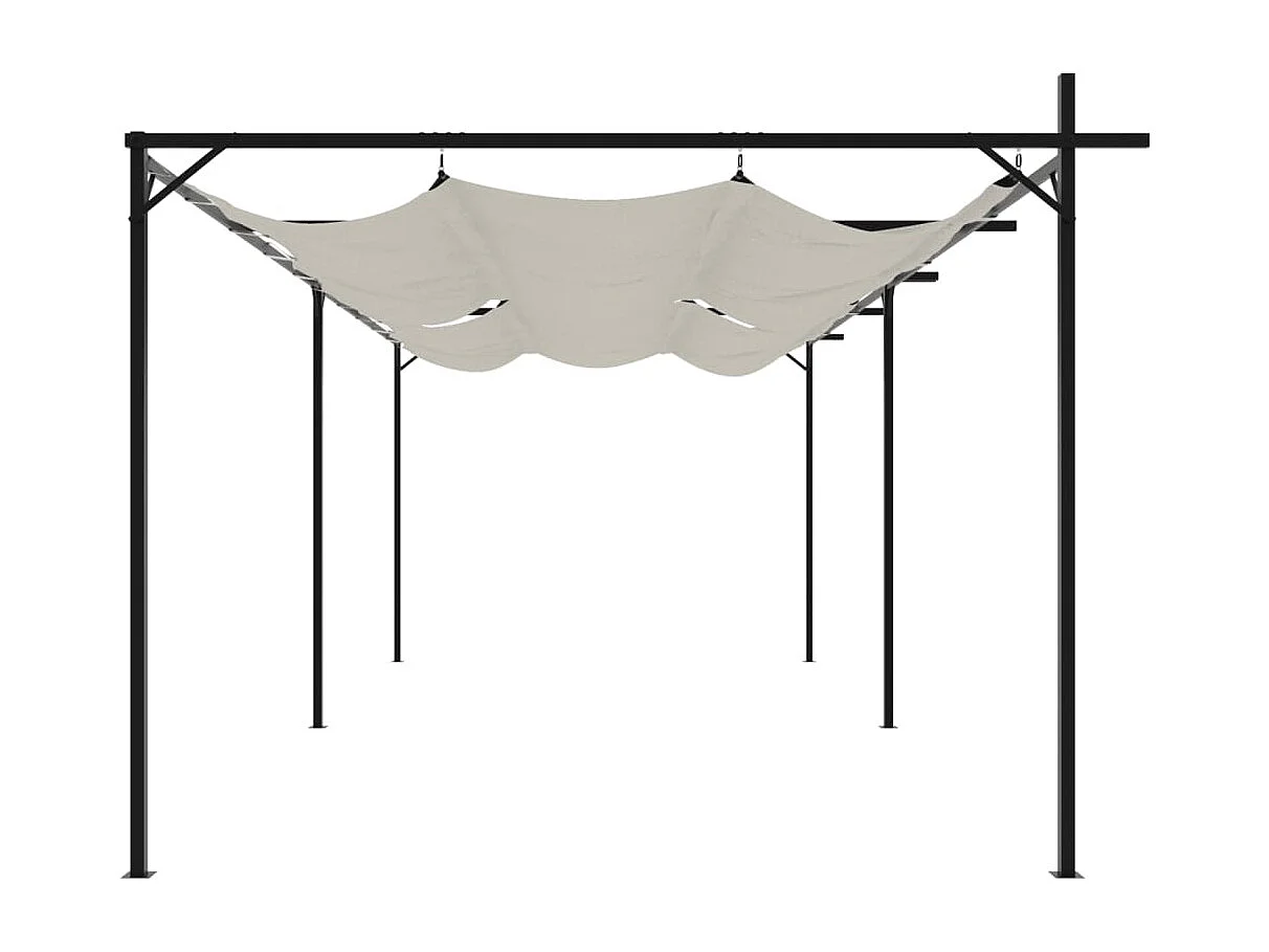 Pergola avec toit rétractable crème 589x292x230 cm