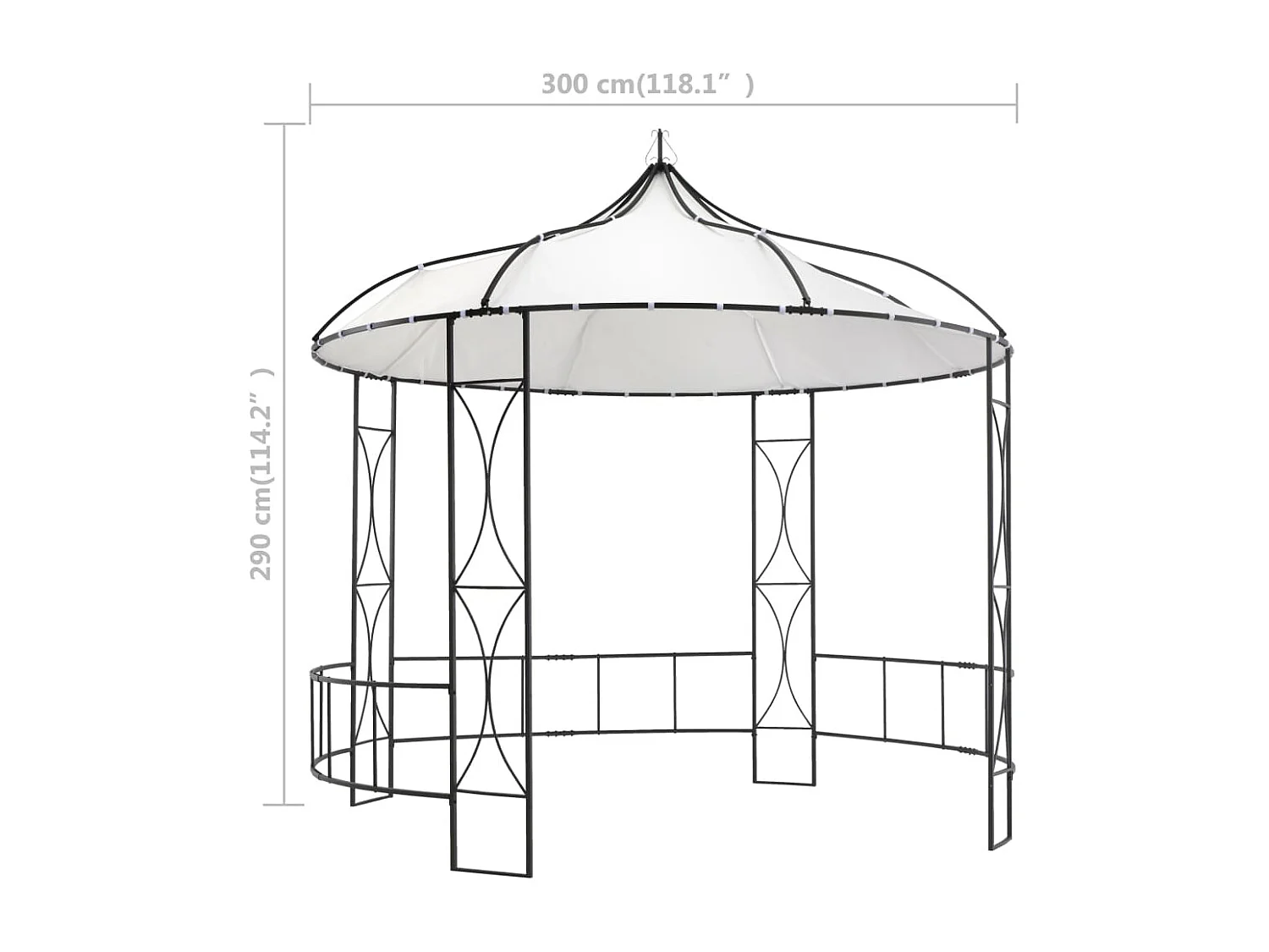 Belvédère 300 x 290 cm Blanc Rond