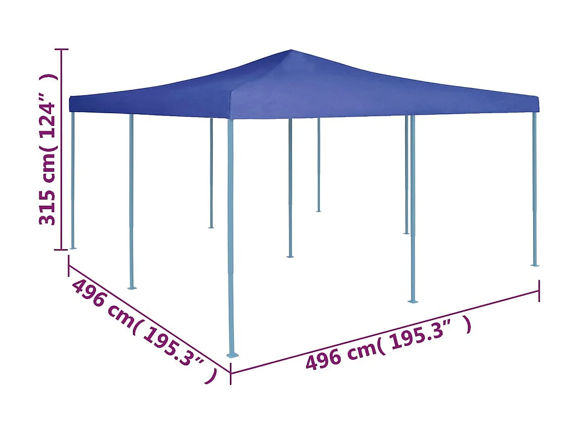 Tenda dobrável 5x5 m azul