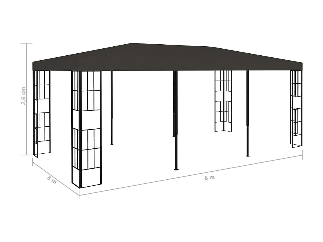 Belvédère 3x6 m Anthracite
