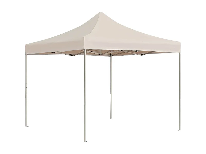 Gazebo Professionale Pieghevole Alluminio 2x2 m Crema