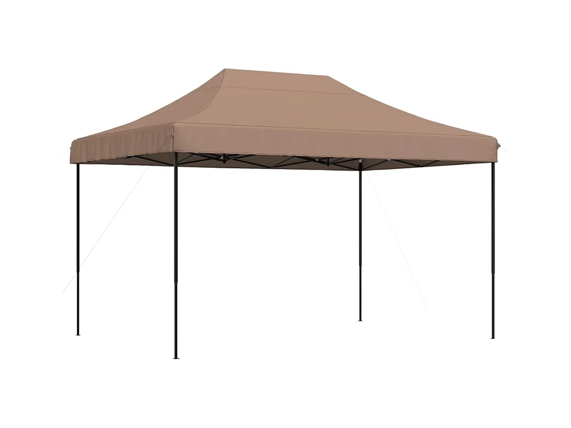 Tente de réception pliable escamotable marron 410x279x315 cm