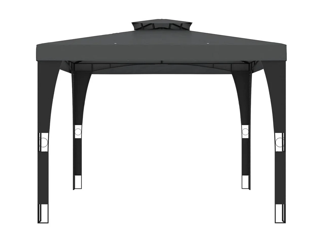 Tonnelle à double toit anthracite 2,98x2,98 m acier