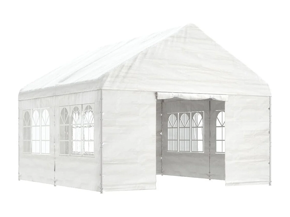 Belvédère avec toit blanc 4,46x4,08x3,22 m polyéthylène
