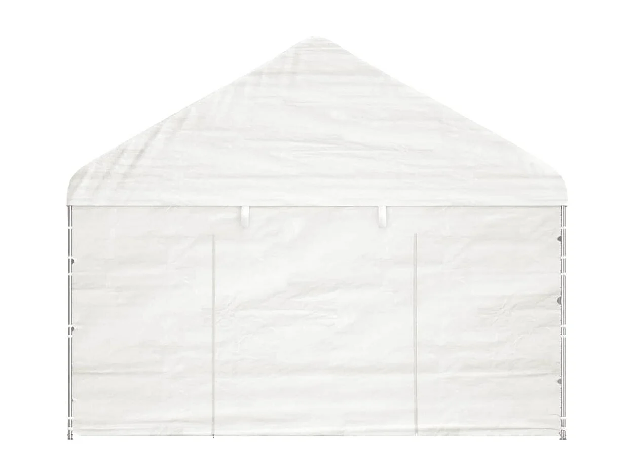Belvédère avec toit blanc 4,46x4,08x3,22 m polyéthylène